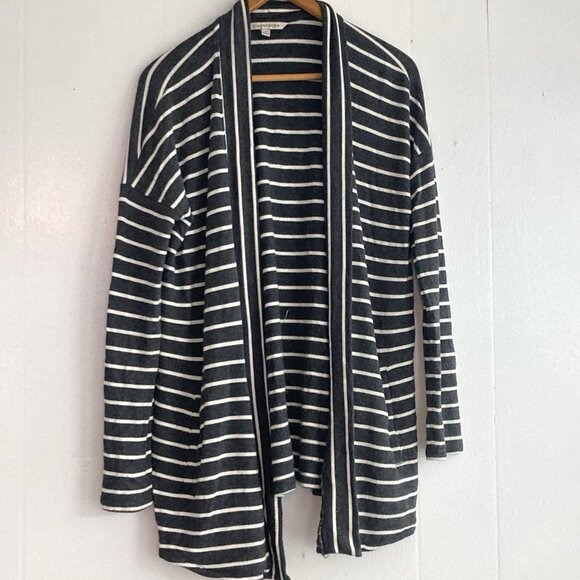 41 Hawthorn Sweater Open Cardigan Knit Women's Gray Stripe Slouchy Open Sz M - Picture 1 of 9